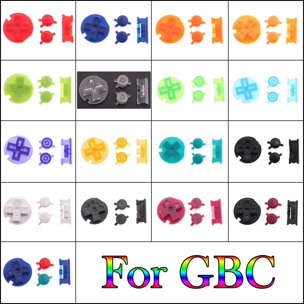 1 Set Suitable For Game boy color Button Shell For GBC Color Buttons GBC Game replacement Button Kit DIY Color