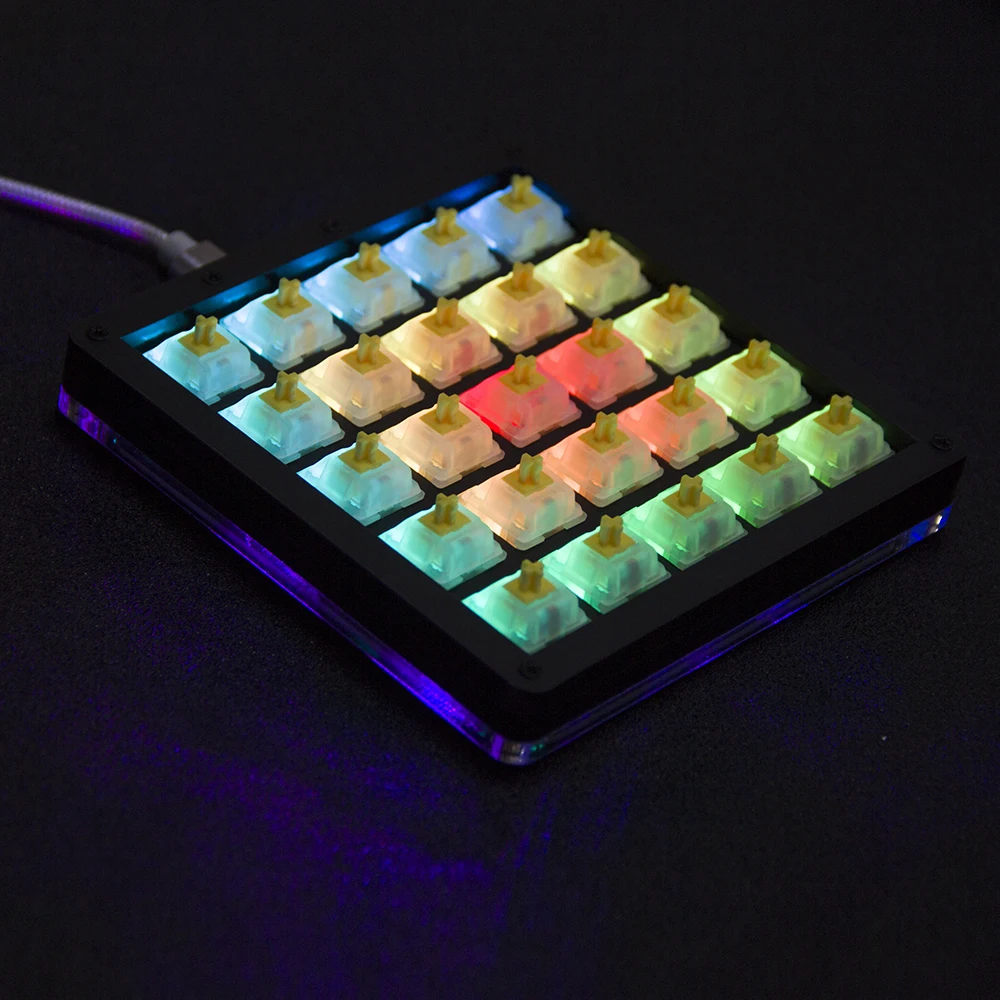 Hotswap-Teclado mecánico QMK con 25 teclas, teclado RGB para mini juego, Macropad, negro, blanco, Gatreron Cherry - imagen 5