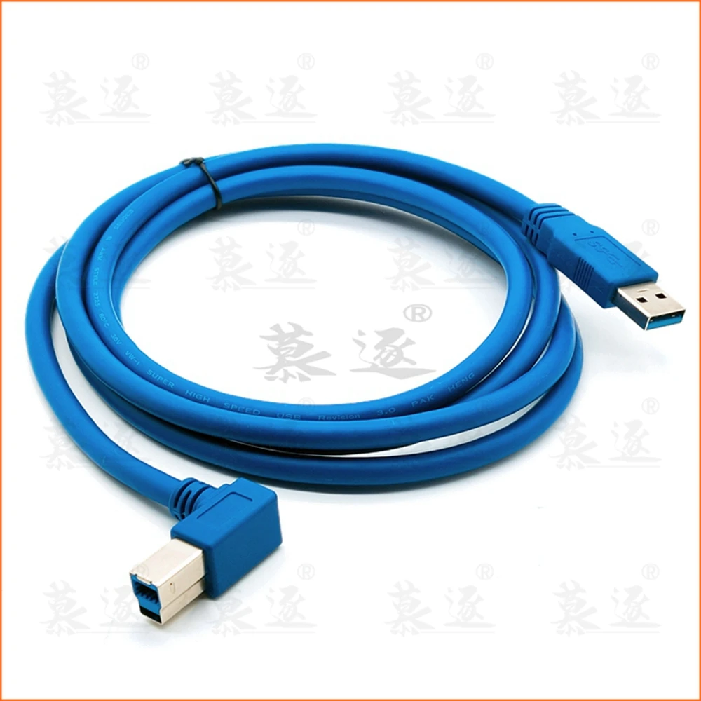 USB 3,0 Typ A Stecker auf B Stecker 90 grados ellenbogen Abgewinkelt Drucker Kabel Blau 0,6 m 1m 1,8 m 3m - imagen 4