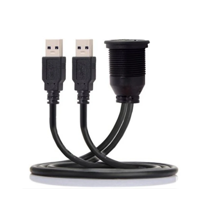 FVH Tablero de instrumentos de barco de motocicleta de automóvil con soporte dual USB 2.0 HD macho a hembra impermeable 1m 2m - imagen 5