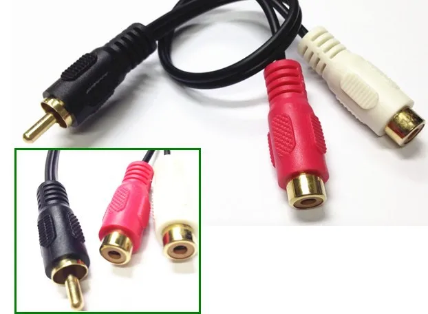 Nuevo y práctico divisor RCA de Audio y vídeo, conectores RCA macho a adaptador de enchufe estéreo hembra 2RCA, Cable de Audio - imagen 2