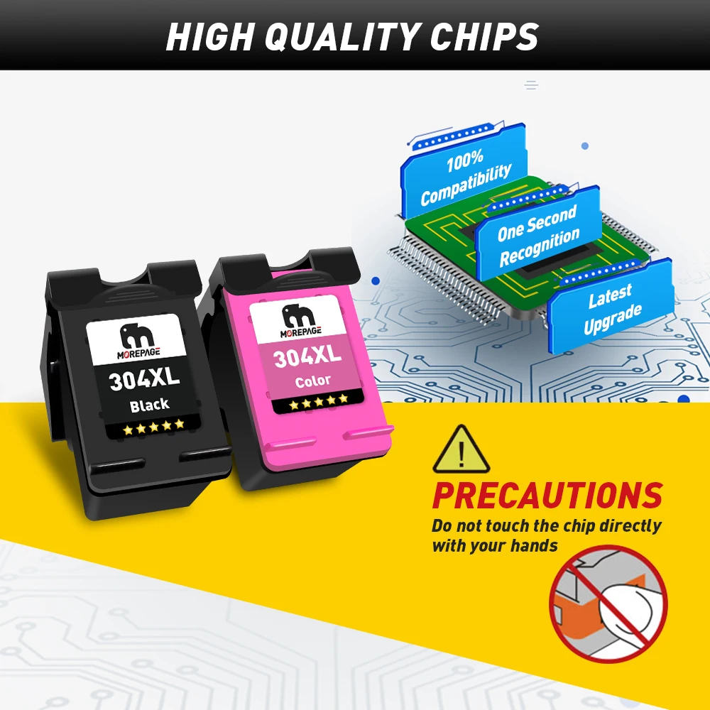 Cartucho de tinta Morepage 304XL Compatible con impresora HP 304 HP304 XL Deskjet ENVY Officejet 2620 2630 2632 3730 5020 5032 - imagen 4