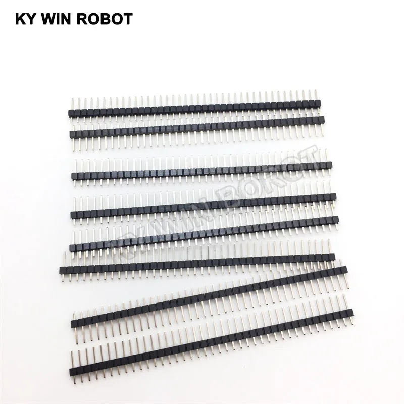 10 Uds 40 pines 1x40 fila única macho 2,54 tira de conector de pines rompibles para Arduino negro - imagen 4