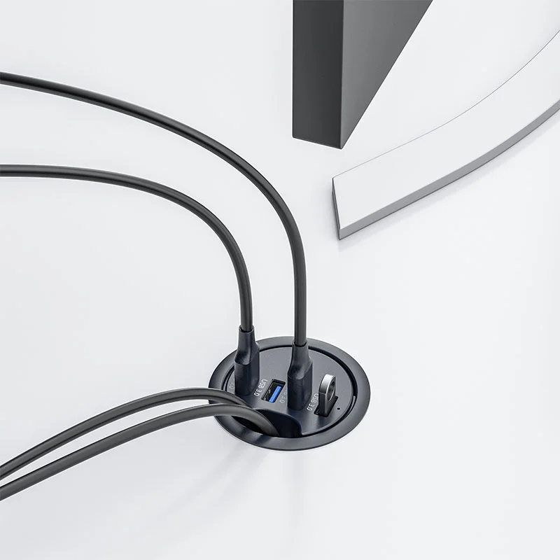 Soporte USB HUB 3,0 en estación de acoplamiento de escritorio con lector de tarjetas Multi USB 3,0 SD/TF, soporte para auriculares, Control de volumen, divisor USB - imagen 4