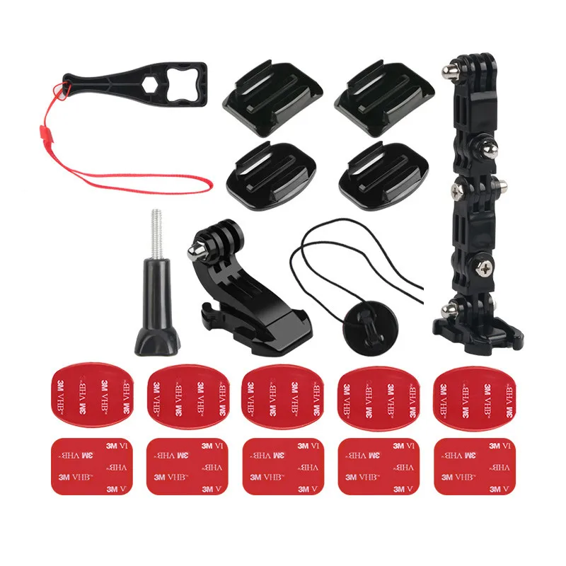 Soporte adhesivo para casco de motocicleta, adaptador de montaje con botón giratorio para Gopro Hero 5, 6, 7, DJI Osmo Action Camera - imagen 4