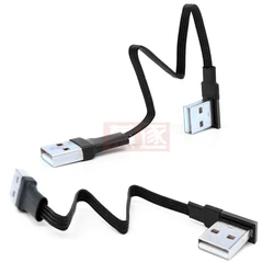 Cable USB 2.0 Macho-Hembra 90 Grados Plano Flexible para Carga y Datos