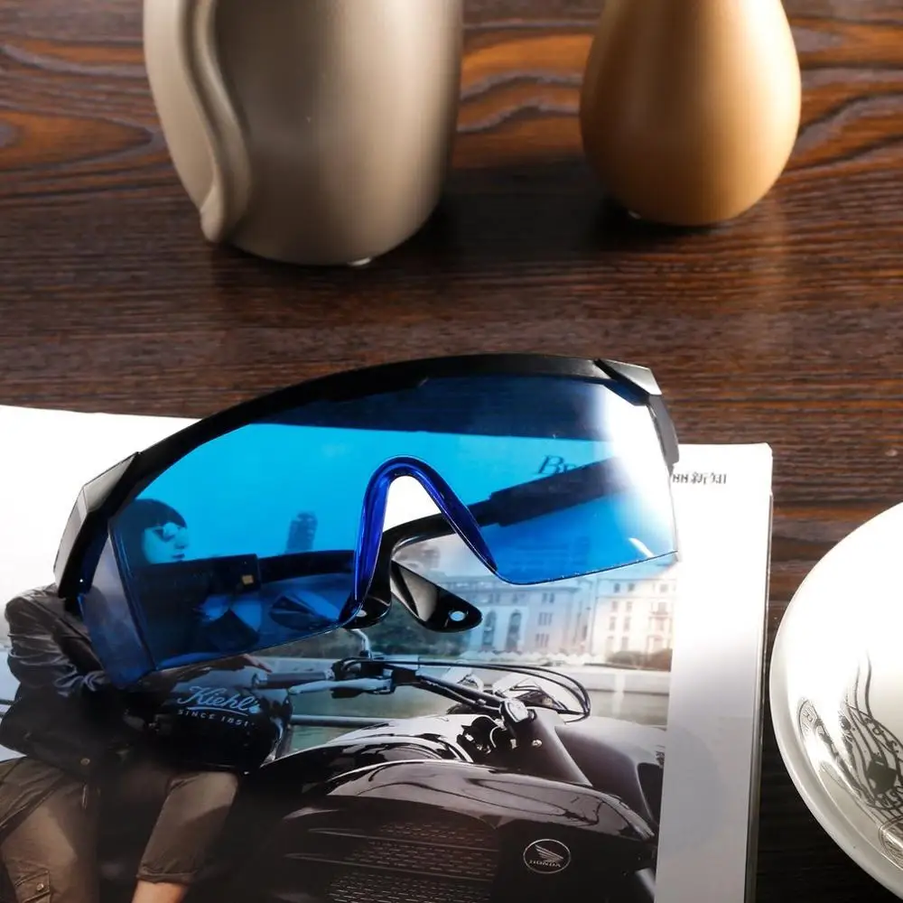 Gafas de seguridad láser para trabajo, lentes de protección redondas, resistentes al polvo, absorción, color violeta/Azul, 200-450/800-2000nm - imagen 4