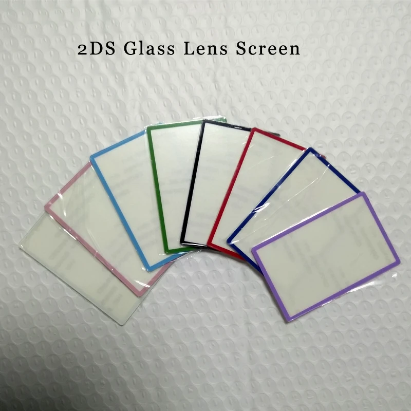 1 unidad 2 uds 2DS cristal colorido superior pantalla LCD lente protectora cubierta de espejo de vidrio con cinta adhesiva pegatina