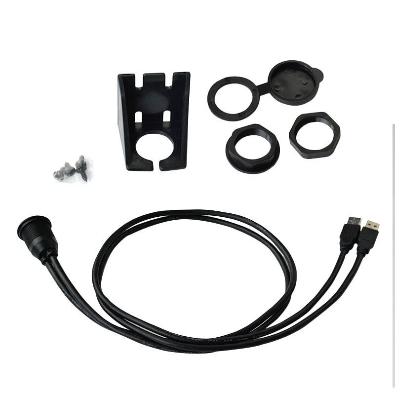 Doble puerto USB3.0 línea impermeable automóvil barco motocicleta tablero de instrumentos extensión de datos Cable de 100cm - imagen 4