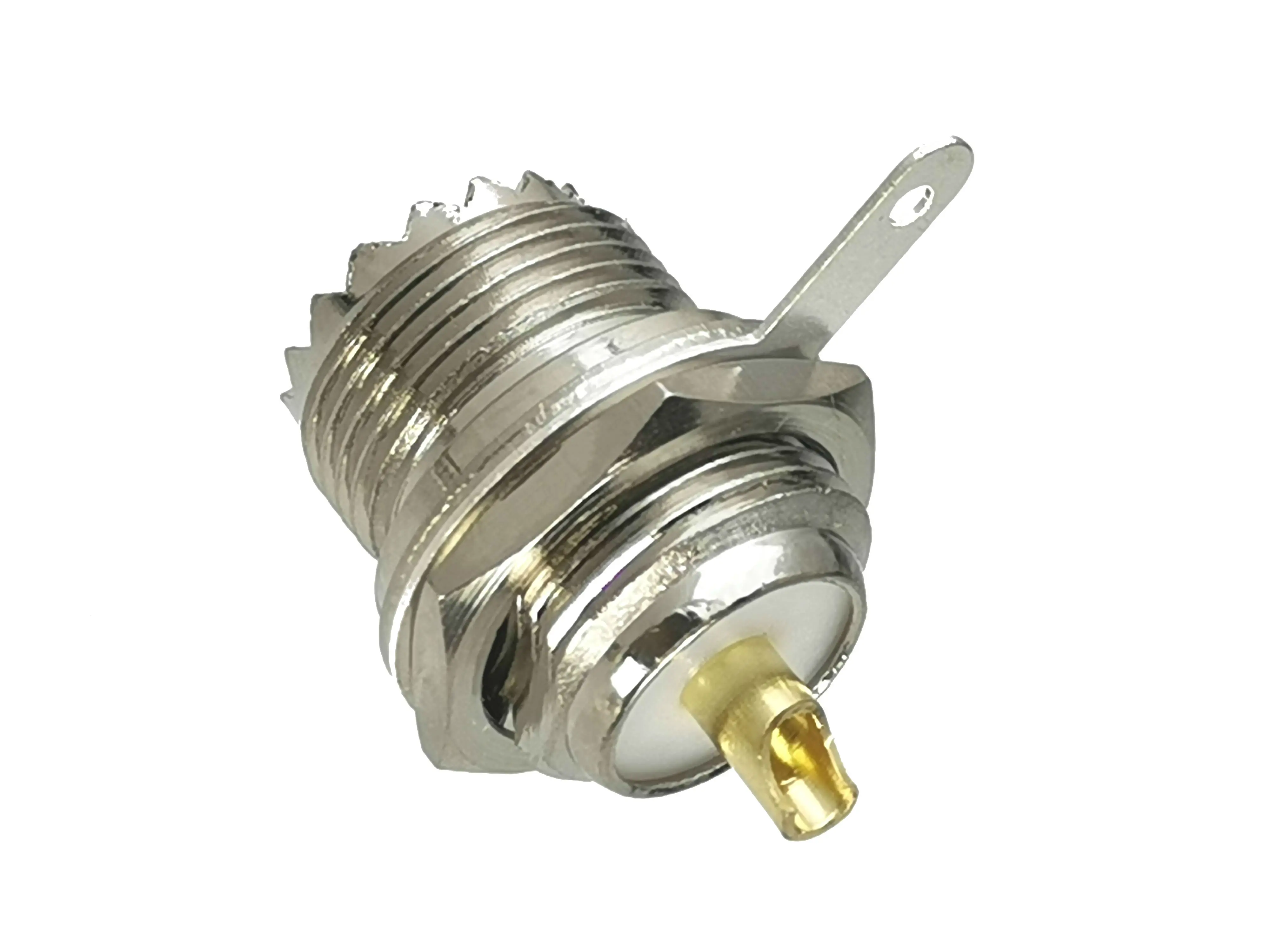 1 Uds conector UHF SO239 conector hembra tuerca de cabeza de toro soldadura para montaje en Panel adaptador Coaxial RF - imagen 3