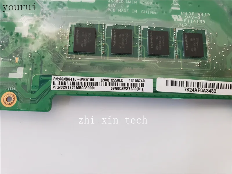 Yourui para la placa base del ordenador portátil ASUS X550LD REV 2,0 con i5-4210u GT820M 4GB RAM prueba ok 100% original - imagen 5