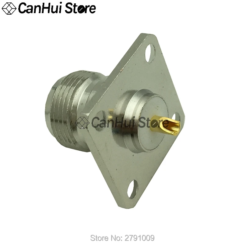 Conector coaxial de base RF tipo N-KF N hembra, conector de antena con brida de montaje en panel de 4 orificios, 25x25mm, 1 Uds. - imagen 5