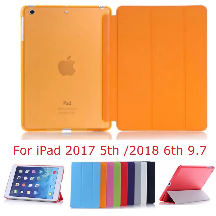 Funda delgada para iPad 2018 2017 9,7 iPad 5 6th Funda con tapa A1822 A1893 soporte transparente de PVC Funda para iPad 2018 9,7 ''Cubierta