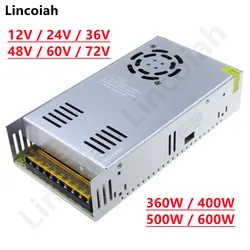Fuente Conmutada LED 12V-72V 360W-600W para Tiras Iluminación y CCTV