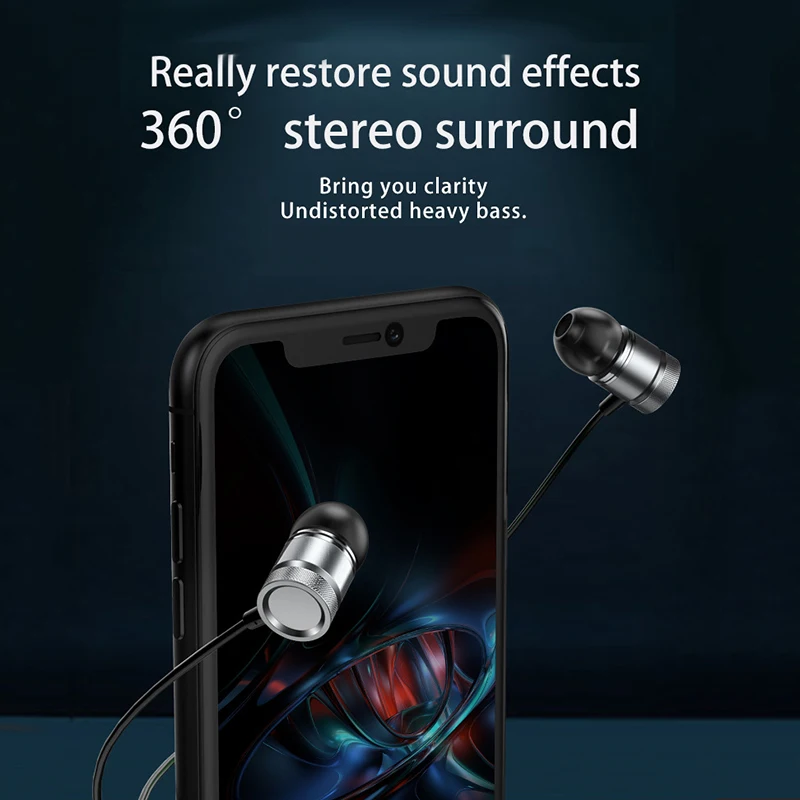 VAORLO-auriculares Hifi con cable de Metal para graves pesados, cascos intrauditivos estéreo de 3,5mm con Subwoofer para música y micrófono, deportivos para videojuegos - imagen 4