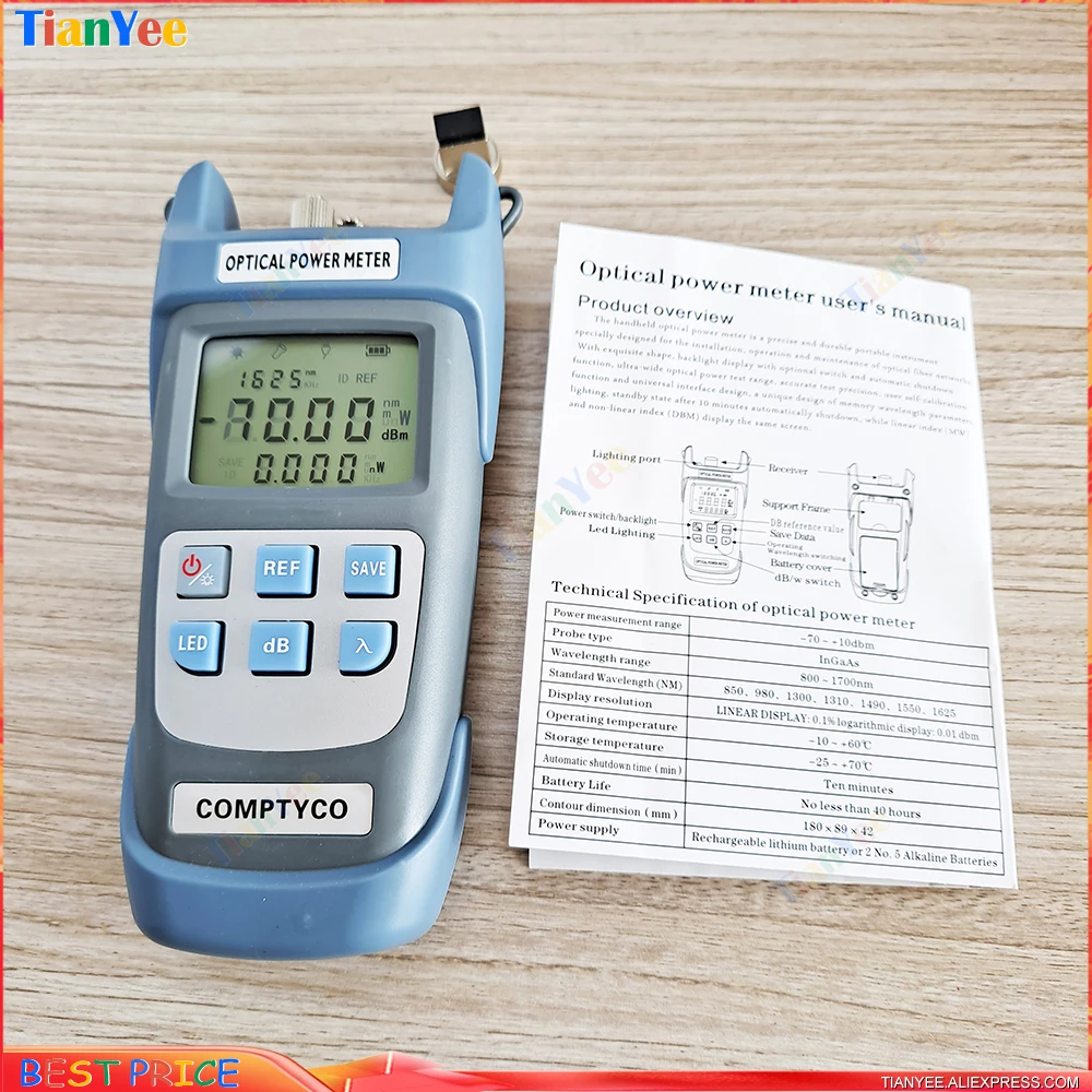 Kit de herramientas FTTH con OPM -70 ~ 10dBm, medidor de potencia óptica, cuchilla de AUA-6S, localizador Visual de fallos VFL de 10MW, CFS-3 y pelacables - imagen 3