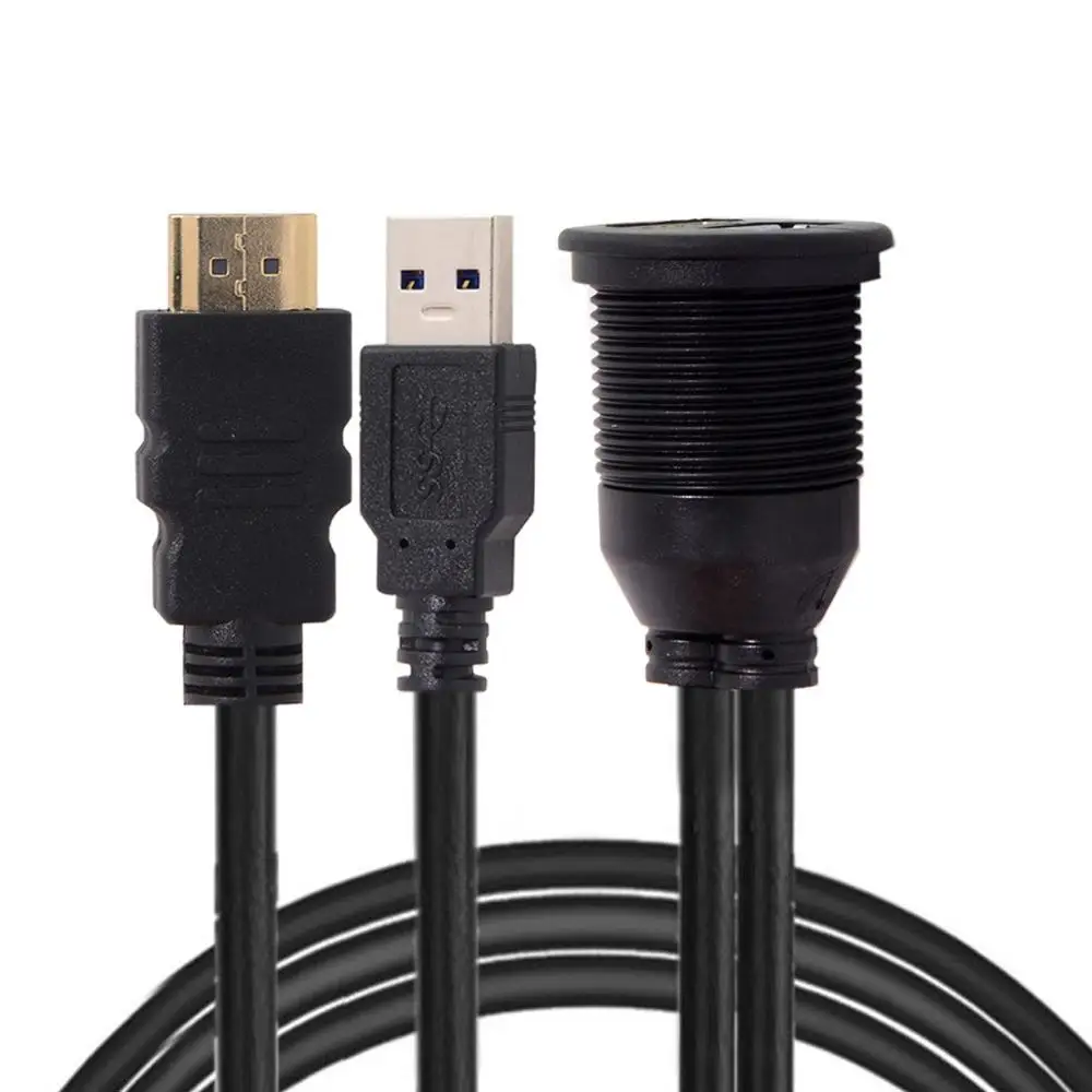 Panel USB HDMI Coche Moto – Empotrado Impermeable - imagen 3