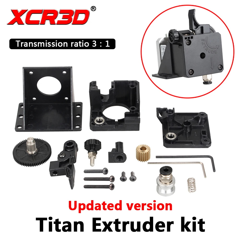 XCR3D Titan extrusor piezas de impresora 3D para E3D V6 Hotend j-head Bowden, soporte de montaje, filamento de 1,75mm, relación de transmisión 3:1 - imagen 2