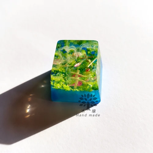 Tapa de llave de madera y resina hecha a mano, tapa de teclado mecánico, tapa retroiluminada personalizada Manual, altura R4, 1 unidad - imagen 3