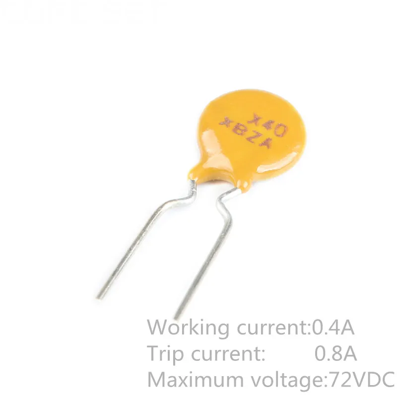 Fusible reiniciable PPTC, 72V, 0.4A, 400MA, RXEF040, XF040, paso 5mm, 20 piezas - imagen 4