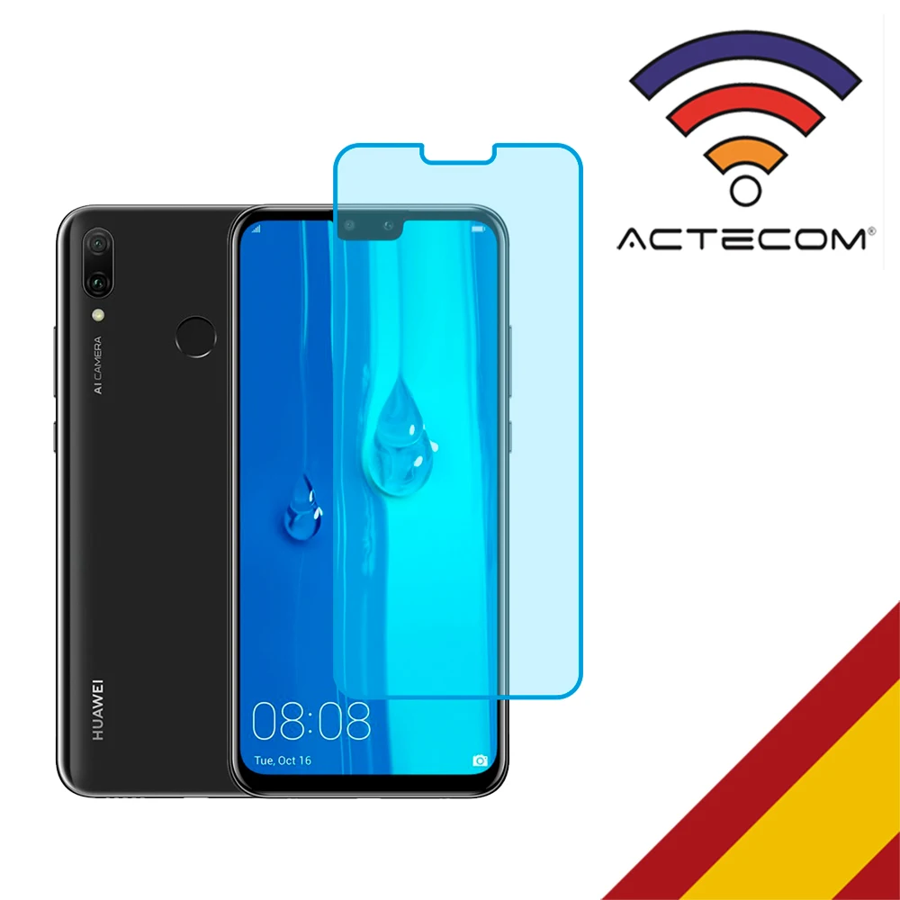 ACTECOM-Cristal Templado para Huawei Y9 2019, Protector de Pantalla de 0,2 MM para Huawei Y9 2019