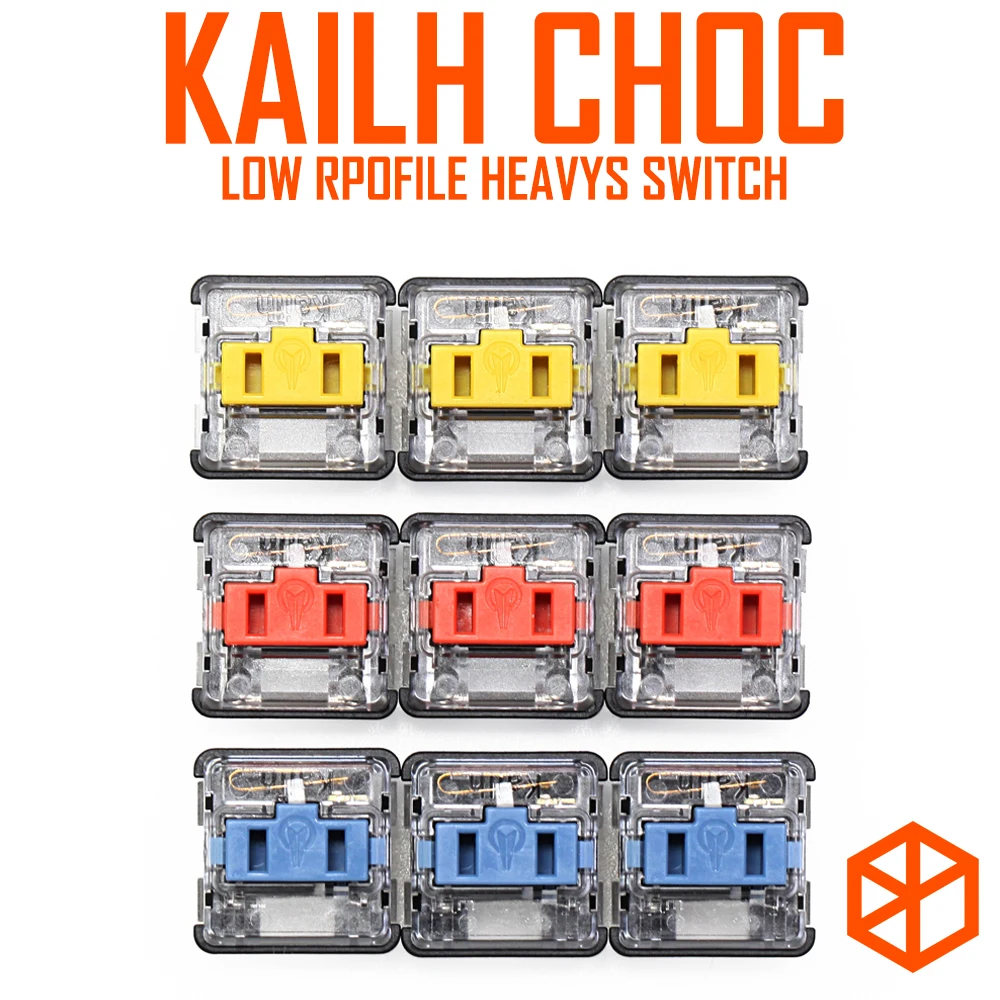 Kailh interruptor choc de perfil bajo, interruptores RGB medio alto ultrafinos para teclado mecánico retroiluminado, amarillo oscuro, naranja quemado, azul pálido