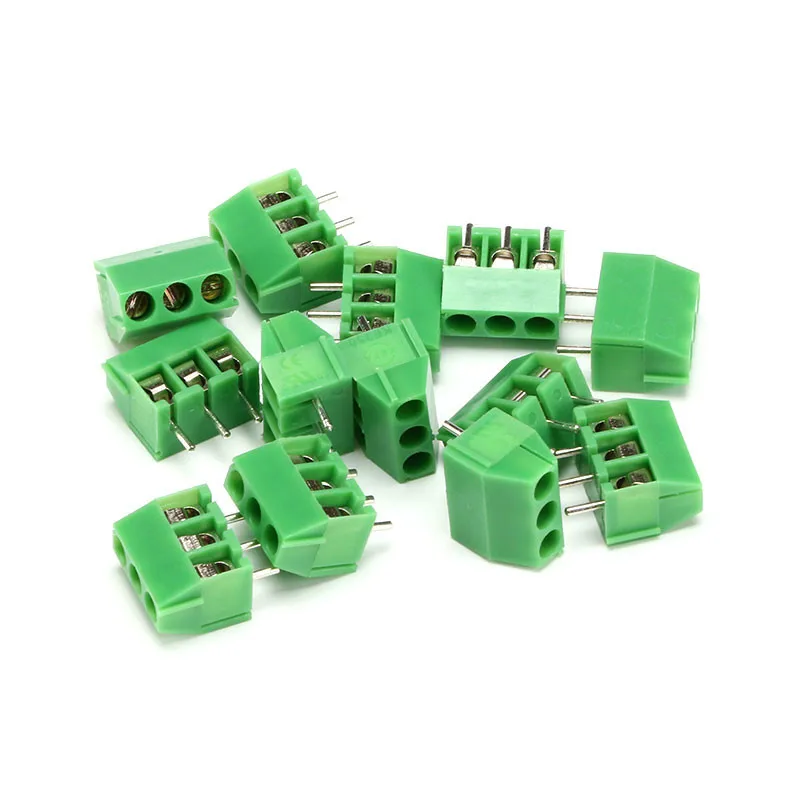10 Uds KF350-2P 3,5mm paso 2 pines 2 vías 3 pines 3 vías Pin recto PCB conector de bloque de terminales de tornillo