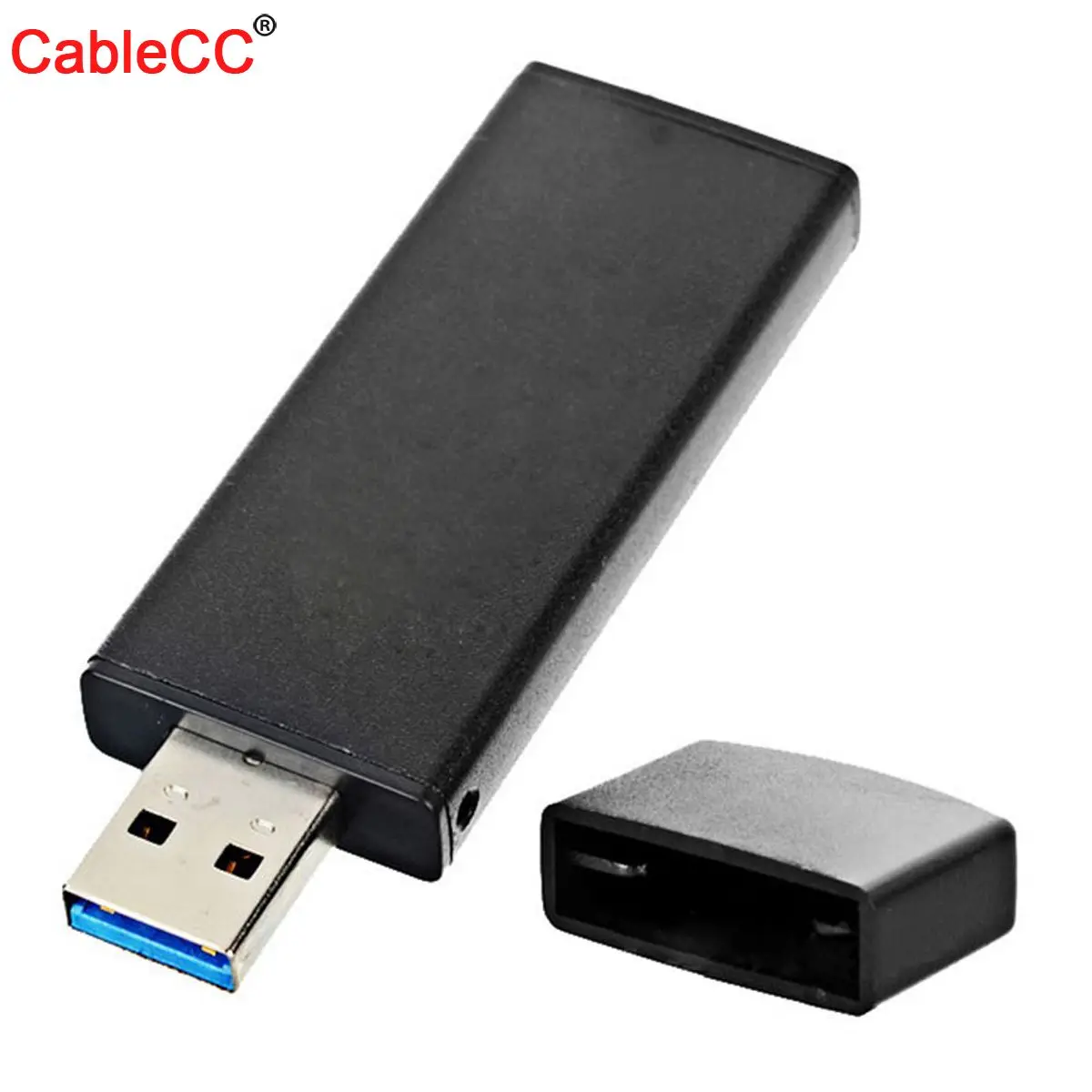 Cablecc-Adaptador de tarjeta transportadora PCBA externa NGFF M2 SSD a USB 3,0, disco Flash con funda negra, 42mm
