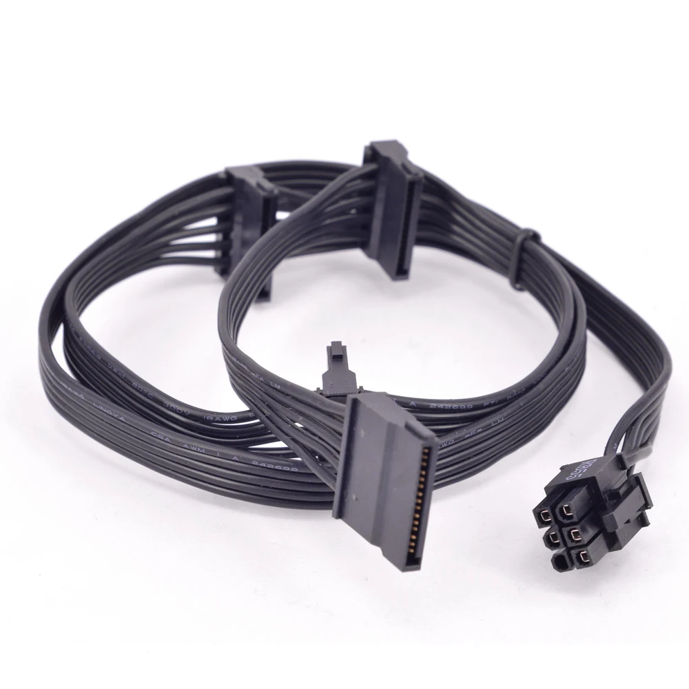 Cable de fuente de alimentación PCIe de 6 pines macho a 2/3/4 SATA para Seasonic Focus Plus Platinum FOCUS + Series 850PX 750PX 650PX 550PX PSU