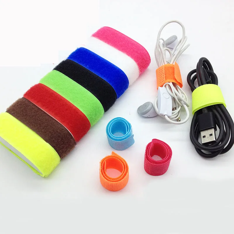 Bobinadora de cables, soporte de marcador de gestión, cintas mágicas, correas de plomo para TV, ordenador, 180x20mm, 20 unids/lote - imagen 2