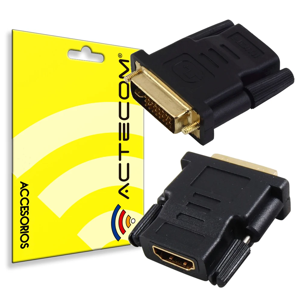 ACTECOM ADAPTADOR convertidor HDMI HEMBRA A DVI-D, CONECTOR MACHO 24 + 1 - imagen 2