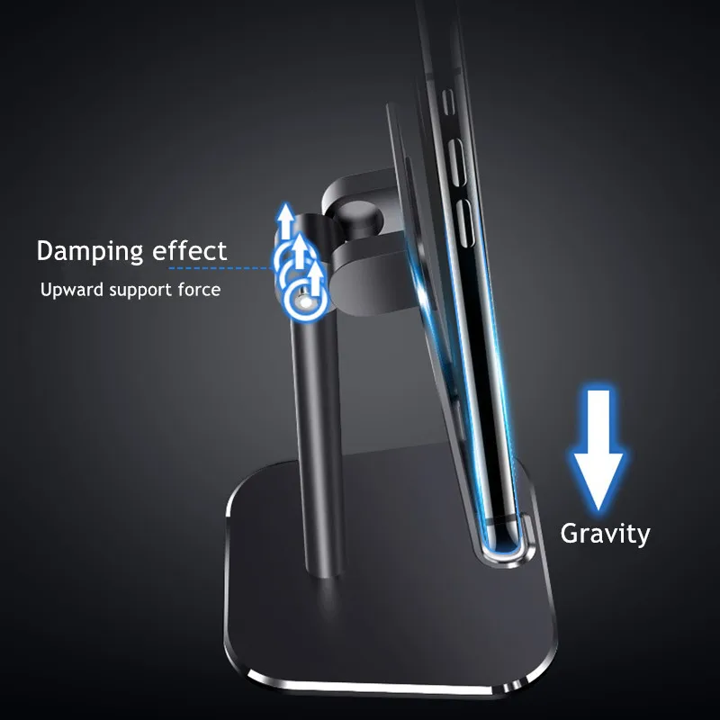 Soporte de teléfono móvil de aleación de aluminio, accesorio de escritorio para tableta y teléfono, ajustable, Universal - imagen 5