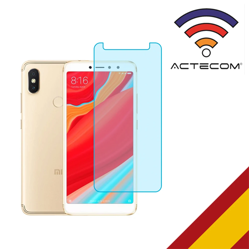 Actecom Protector de pantalla compatible con Xioami Redmi S2 Cristal Vidrio Templado protector protege tu móvil