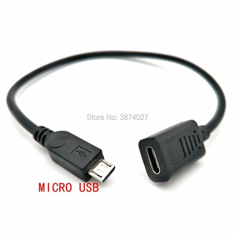 Adaptador de Cable conector USB tipo c hembra a Micro USB mini usb macho Dropshipping