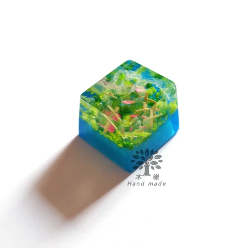 Tapa de llave de madera y resina hecha a mano, tapa de teclado mecánico, tapa retroiluminada personalizada Manual, altura R4, 1 unidad - imagen 2