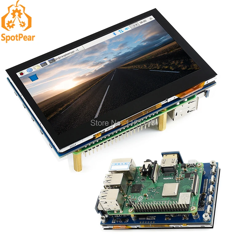 Raspberry Pi-pantalla táctil capacitiva, LCD IPS de 4,3 pulgadas, 800x480, USB, compatible con HDMI
