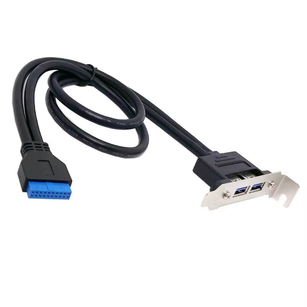 Cable USB 3.0 20 Pines Placa Base Perfil Bajo 40cm - imagen 2