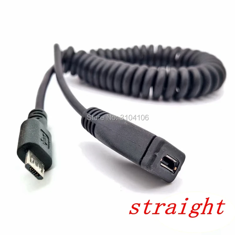 Adaptador macho micro USB de 90 grados a cable de extensión de datos hembra Línea de resorte de ángulo izquierdo negro - imagen 2