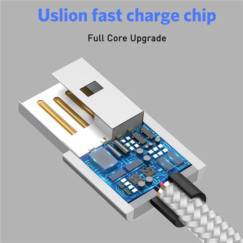 USLION Cable Magnético Micro USB Tipo C Adaptador Carga Rápida Cargador Magnético Iphone 7 Samsung S10 S9 Plus Xiaomi