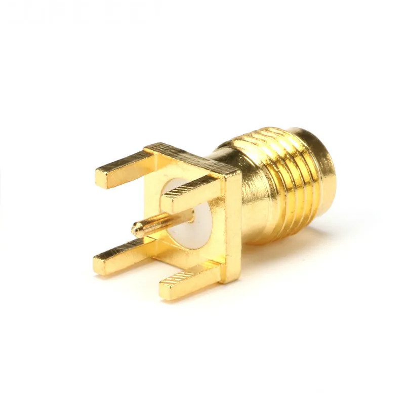 10 uds/2 piezas SMA hembra Jack tuerca de soldadura borde PCB Clip montaje recto conector RF chapado en oro receptáculo soldadura 2/5/10 Uds - imagen 4