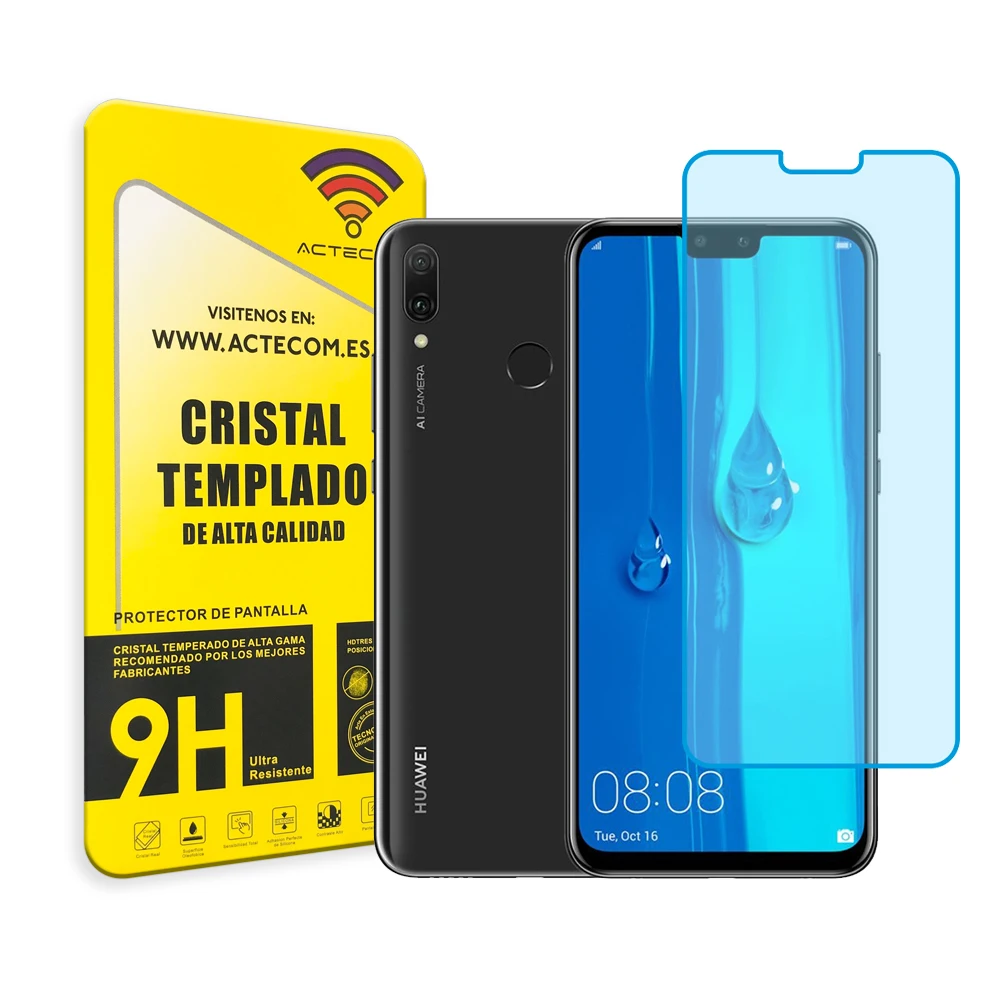 ACTECOM-Cristal Templado para Huawei Y9 2019, Protector de Pantalla de 0,2 MM para Huawei Y9 2019 - imagen 2
