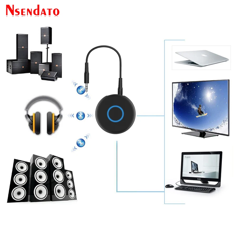 Transmisor de audio con Bluetooth 5,0, adaptador de música inalámbrico con conector de 3,5mm, transmisor Bluetooth 5,0 para TV, PC, MP3/4 - imagen 4