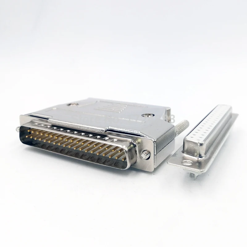 Conector Metal DB37 D Sub Plug Contactor Latón Chapado Oro Puerto Orificio 37 Pines Adaptador Macho Hembra 2 Filas - Vista principal del producto