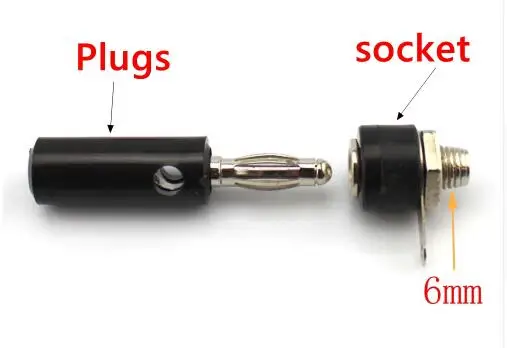5 pares de conector Banana de 4mm macho y hembra 4mm conector Banana montaje en Panel adaptador de conector de Terminal de toma de Banana Rojo Negro - imagen 3