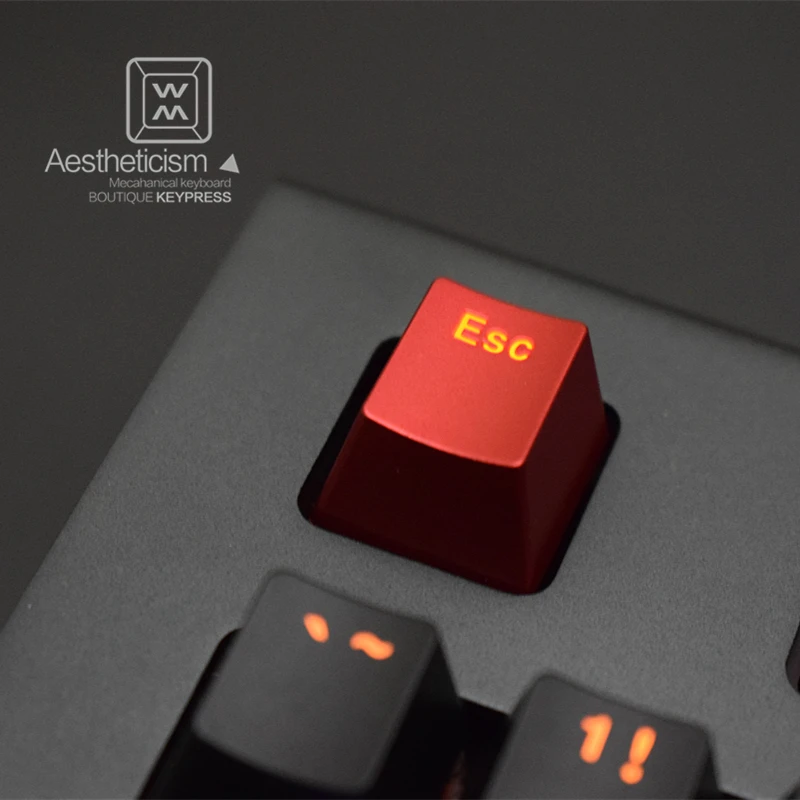 Tapa de tecla de respaldo de aluminio completa, tapa personalizada para teclado mecánico, textura de mate de ánodo, pintura en aerosol sin placa, 1 ud. - imagen 2