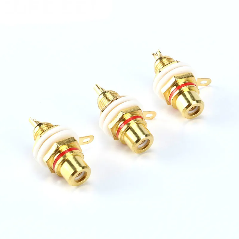 1 par de conectores RCA hembra, adaptador de montaje en Panel de chasis, enchufe de Terminal de Audio de 3,5mm, enchufe AV - imagen 2