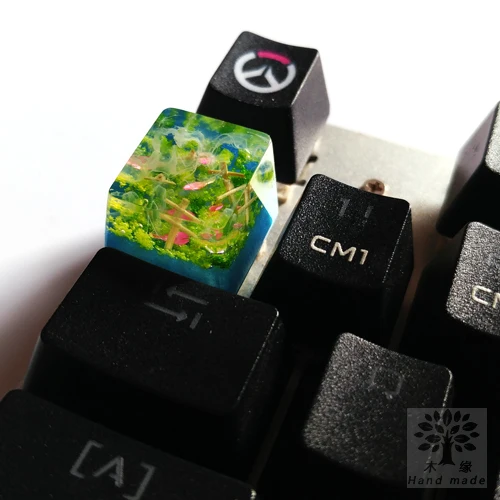 Tapa de llave de madera y resina hecha a mano, tapa de teclado mecánico, tapa retroiluminada personalizada Manual, altura R4, 1 unidad - imagen 5
