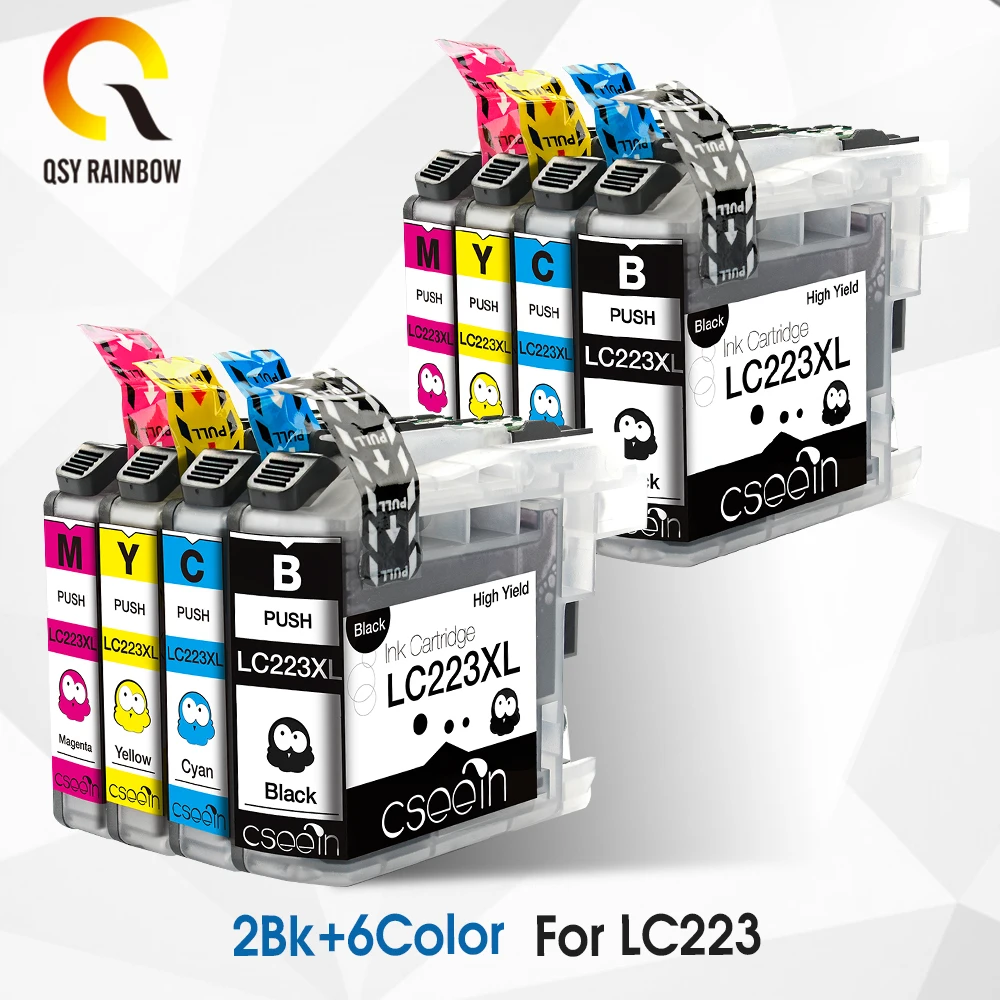 Cartucho de tinta QSYRAINBOW LC223 LC 223 LC223XL compatible con impresora Brother DCP-J562DW J4120DW MFC-J480DW J680DW J880DW J4620DW
