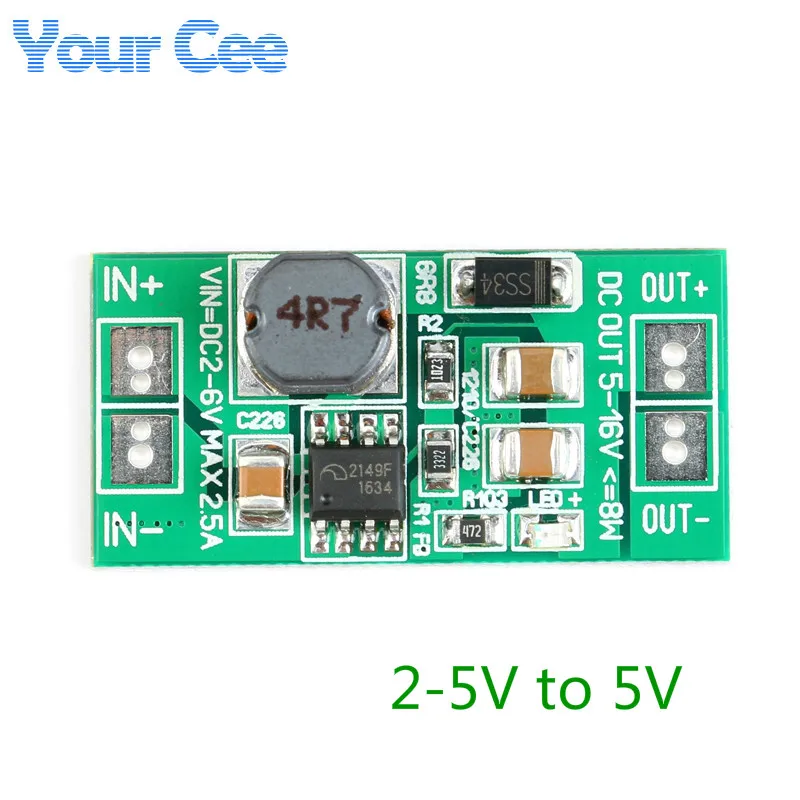 5 uds DC-DC 3,2 V 3,7 V 4,2 V a 5V convertidor regulador de voltaje impulso ajustable módulo de fuente de alimentación 2-5V