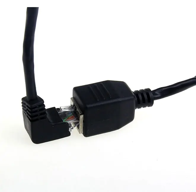 Cable de extensión de red Ethernet de 90 grados en ángulo hacia abajo de 50cm macho a hembra 8P8C FTP STP UTP Cat 5e Cable Lan para red de ordenador - imagen 2